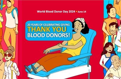 Illustration of woman donating blood